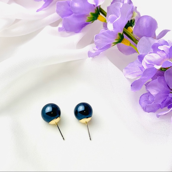 🌹Charter Club GLD NAVY 12MM STD ER Pearl tower stud Earring Jewellery fo… - Picture 5 of 7